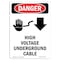 Signmission Safety Sign, OSHA Danger, 10" Height, Rigid Plastic, High Voltage Underground, Portrait OS-DS-P-710-V-1335 - alternate 1